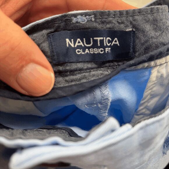 Nautica Shorts Mens 38W Sky Blue Flex Classic Fit Stretch Deck Flat Front Golf - Picture 4 of 6